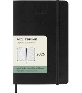 AGENDA 2026 TAPA BLANDA 12 MESES SEMANAL P (9 x 14 CM) NEGRA MOLESKINE DSB12WN2Y26