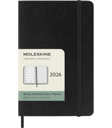 AGENDA 2026 TAPA BLANDA 12 MESES SEMANAL P (9 x 14 CM) NEGRA MOLESKINE DSB12WN2Y26