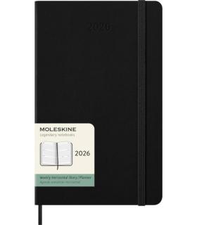 AGENDA 2026 TAPA DURA 12 MESES SEMANAL HORIZONTAL L (13 X 21 CM) NEGRA MOLESKINE DHB12WH3Y26