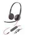 Auriculares Poly Blackwire 3225 + 3.5 mm + Adaptador USB-C/A/ con Micrfono/ Jack 3.5 - USB Tipo-C/ Bulk/ Negros