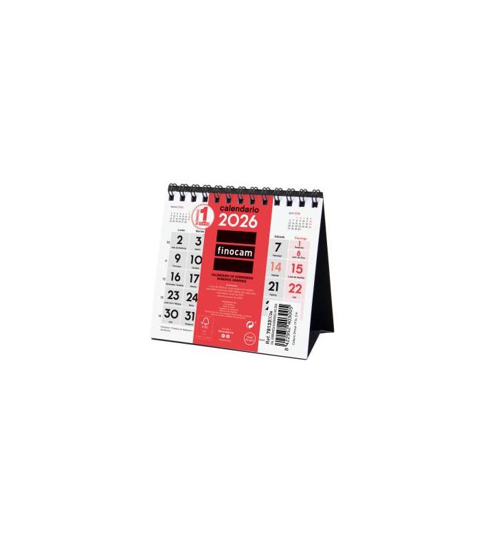 CALENDARIO 2026 SOBREMESA NEUTRO NUMEROS GRANDES XXS 110X100MM FINOCAM 781330026