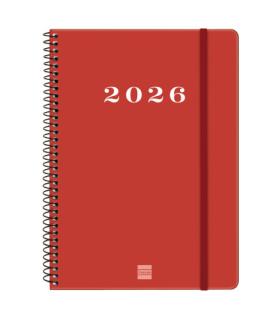 AGENDA 2026 BASIC MY E10 155X212MM SEMANA VISTA HORIZONTAL ROJO FINOCAM 743503026