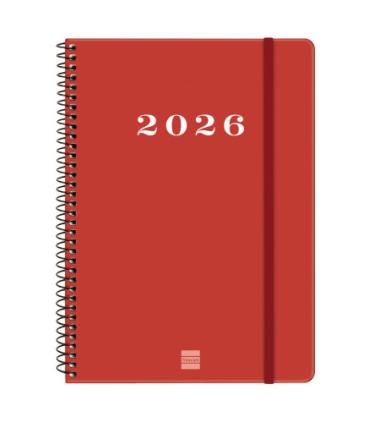AGENDA 2026 BASIC MY E10 155X212MM SEMANA VISTA HORIZONTAL ROJO FINOCAM 743503026