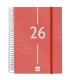 AGENDA 2026 BASIC YEAR E10 155X212MM DIA PAGINA ROJO FINOCAM 741103026