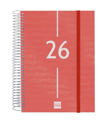 AGENDA 2026 BASIC YEAR E10 155X212MM DIA PAGINA ROJO FINOCAM 741103026