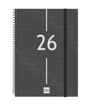 AGENDA 2026 BASIC YEAR E10 155X212MM SEMANA VISTA HORIZONTAL NEGRO FINOCAM 741456026