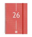 AGENDA 2026 BASIC YEAR E10 155X212MM SEMANA VISTA HORIZONTAL ROJO FINOCAM 741453026