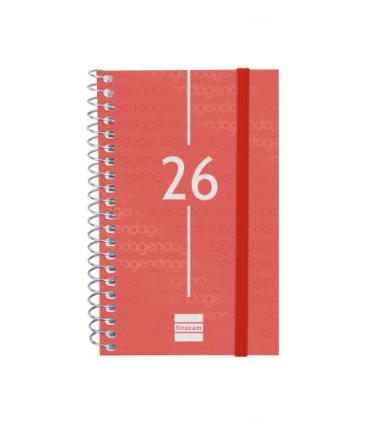 AGENDA 2026 BASIC YEAR E3 79X127MM SEMANA VISTA HORIZONTAL ROJO FINOCAM 741423026