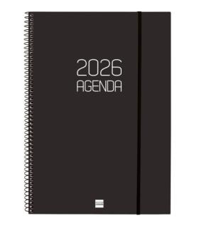 AGENDA 2026 BASIC OPAQUE E40 210X297MM SEMANA VISTA HORIZONTAL NEGRO FINOCAM 742786026