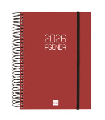 AGENDA 2026 BASIC OPAQUE E10 155X212MM DIA PAGINA BURDEOS FINOCAM 742917426