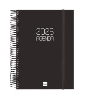 AGENDA 2026 BASIC OPAQUE E10 155X212MM DIA PAGINA NEGRO FINOCAM 742916026