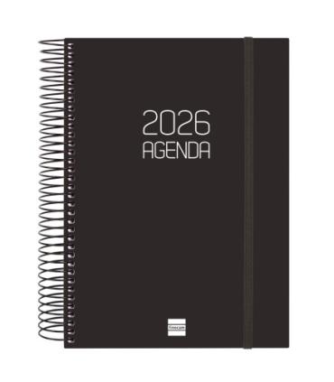 AGENDA 2026 BASIC OPAQUE E10 155X212MM DIA PAGINA NEGRO FINOCAM 742916026