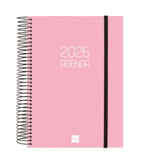 AGENDA 2026 BASIC OPAQUE E10 155X212MM DIA PAGINA ROSA FINOCAM 742914526