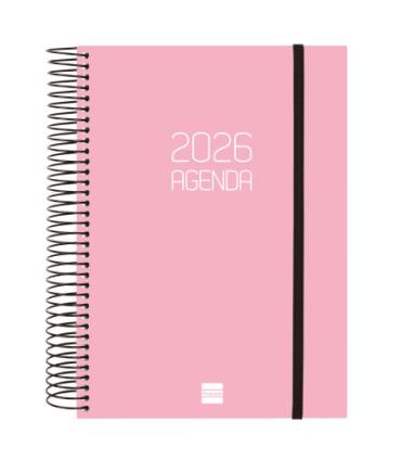 AGENDA 2026 BASIC OPAQUE E10 155X212MM DIA PAGINA ROSA FINOCAM 742914526