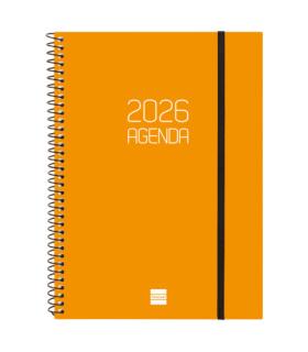 AGENDA 2026 BASIC OPAQUE E10 155X212MM SEMANA VISTA HORIZONTAL NARANJA FINOCAM 742762926