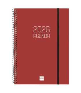 AGENDA 2026 BASIC OPAQUE E10 155X212MM SEMANA VISTA HORIZONTAL BURDEOS FINOCAM 742767426