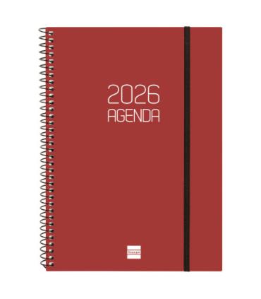 AGENDA 2026 BASIC OPAQUE E10 155X212MM SEMANA VISTA HORIZONTAL BURDEOS FINOCAM 742767426