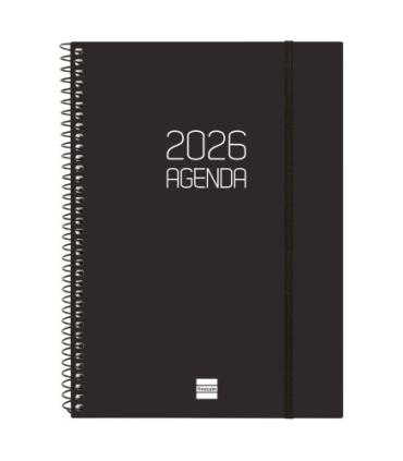 AGENDA 2026 BASIC OPAQUE E10 155X212MM SEMANA VISTA HORIZONTAL NEGRO FINOCAM 742766026