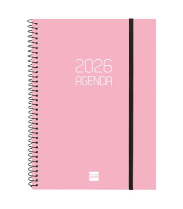 AGENDA 2026 BASIC OPAQUE E10 155X212MM SEMANA VISTA HORIZONTAL ROSA FINOCAM 742764526