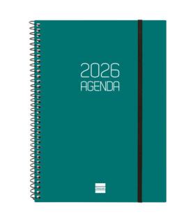 AGENDA 2026 BASIC OPAQUE E10 155X212MM SEMANA VISTA HORIZONTAL VERDE FINOCAM 742762026