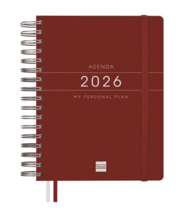 AGENDA 2026 TEMPUS 1/4 155X217MM DIA PAGINA BURDEOS FINOCAM 626307426