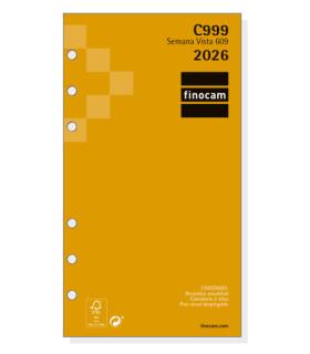RECAMBIO ANUAL 2026 C999 CLASSIC609 94X171MM SEMANA VISTA HORIZONTAL FINOCAM 201260026