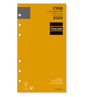 RECAMBIO ANUAL 2026 C998 CLASSIC609 94X171MM DIA PAGINA FINOCAM 201330026