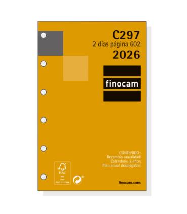 RECAMBIO ANUAL 2026 C297 CLASSIC602 73X114MM 2 DIAS PAGINA FINOCAM 201280026