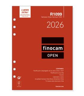 RECAMBIO ANUAL 2026 R1099 OPEN1000 155X215MM SEMANA VISTA VERTICAL FINOCAM 711520026