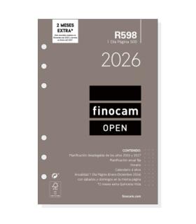 RECAMBIO ANUAL 2026 R598 OPEN500 117X181MM DIA PAGINA FINOCAM 711670026