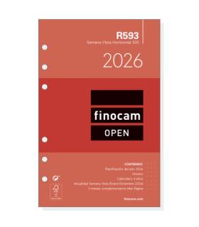 RECAMBIO ANUAL 2026 R593 OPEN500 117X181MM SEMANA VISTA HORIZONTAL FINOCAM 711580026