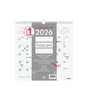 CALENDARIO 2026 PARED TRENDY CHIC ESCRIBIR 300X300MM BLANCO FINOCAM 787007326