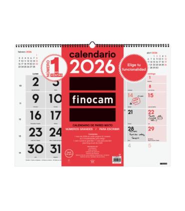 CALENDARIO 2026 NEUTRO PARED MIXTO XL 540X420MM FINOCAM 780020026