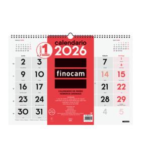 CALENDARIO 2026 NEUTRO PARED NUMEROS GRANDES L 430X310MM FINOCAM 780010026