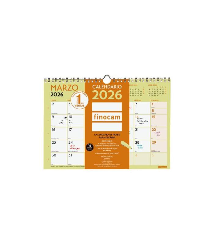 CALENDARIO 2026 NEUTRO PARED ESCRIBIR GRAFIK A4 210X297MM FINOCAM 787220126