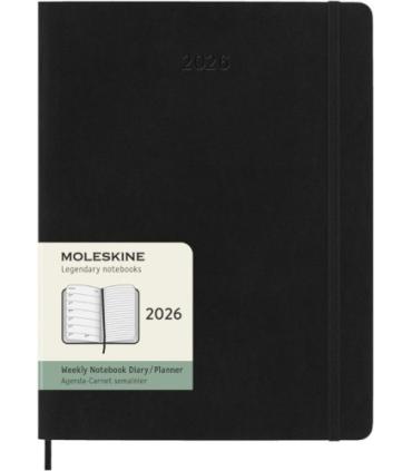 AGENDA 2026 TAPA BLANDA 12 MESES SEMANAL XL (19 X 25 CM) NEGRA MOLESKINE DSB12WN4Y26