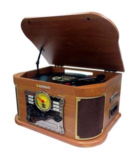 Tocadiscos Sunstech PXRC52CD/ Bluetooth/ Radio FM/ Cassette/ Conversor a MP3