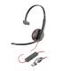 Auricular Poly Blackwire 3210 + Adaptador USB-C/A/ con Micrfono/ USB Tipo-C/ Bulk/ Negro