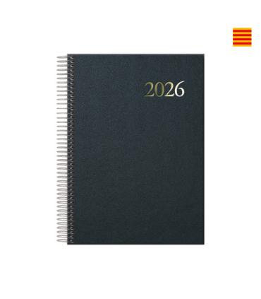 AGENDA 2026 SEGOVIA ESPIRAL DA PGINA 14 X 20 CM. COLOR NEGRO CATALAN DOHE 12735 - 26