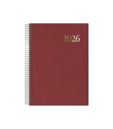 AGENDA 2026 SEGOVIA ESPIRAL DA PGINA 14 X 20 CM. COLOR BURDEOS DOHE 12734 - 26