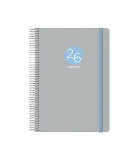 AGENDA 2026 MEMPHIS ESPIRAL DA PGINA 15 X 21 CM. MODELO GRIS DOHE 12689 - 26