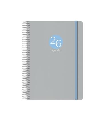 AGENDA 2026 MEMPHIS ESPIRAL DA PGINA 15 X 21 CM. MODELO GRIS DOHE 12689 - 26