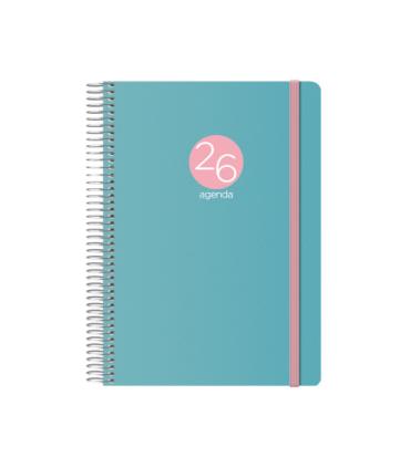 AGENDA 2026 MEMPHIS ESPIRAL DA PGINA 15 X 21 CM. MODELO VERDE DOHE 12687 - 26