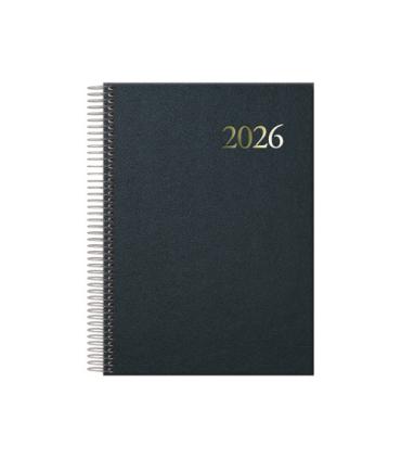 AGENDA 2026 SEGOVIA ESPIRAL DA PGINA 14 X 20 CM. COLOR NEGRO DOHE 11128 - 26