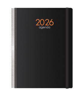AGENDA 2026 SYNCRO ESPIRAL DA PGINA 21 X 29 CM. NEGRO DOHE 11617 - 26
