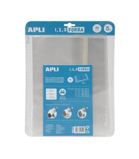 BLSTER 5 UDS. FORRO DE LIBROS CON SOLAPA AJUSTABLE PP 300 MM APLI 16914