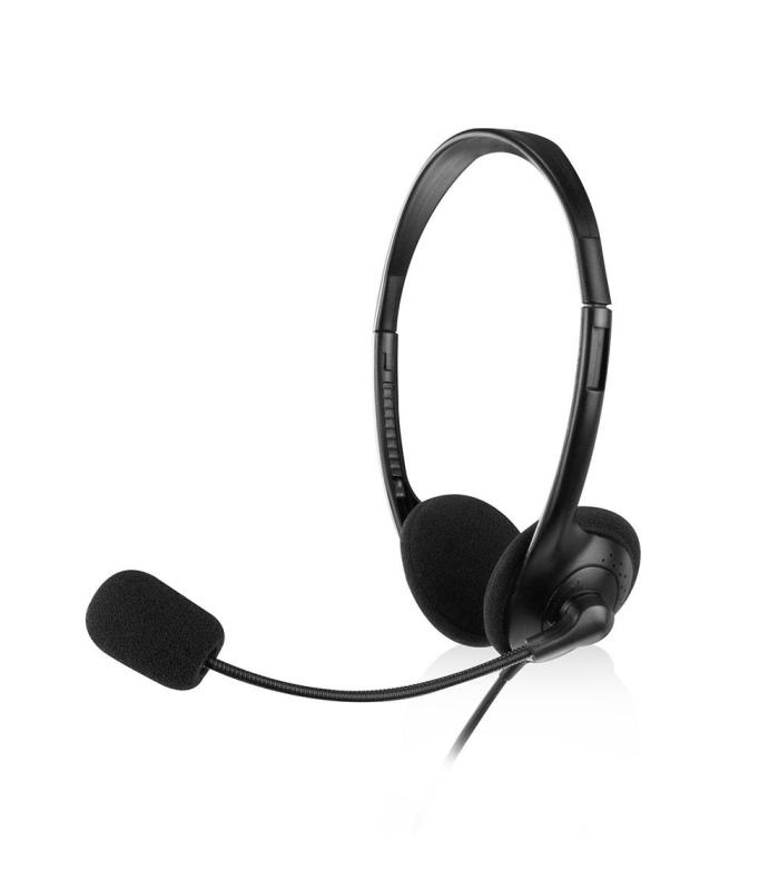 AURICULARES EWENT CHAT EW3567 NEGRO MICROFONO ALAMBRICO JACK 3.5 MM