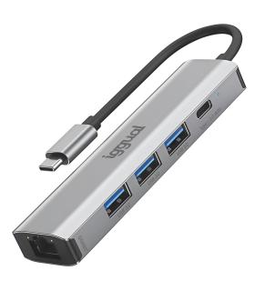 Iggual Hub Tipo C 5 Puertos 3xUSB + RJ45 + Tipo C