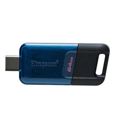 Kingston Technology DataTraveler 80 Unidad Flash USB 64 GB USB Tipo C 3.2 Gen 1 (3.1 Gen 1) Negro, Azul