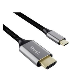 Cable Conversor HDMI 4K Trust CALYX  USB Tipo-C Macho - HDMI Macho  2m  Gris